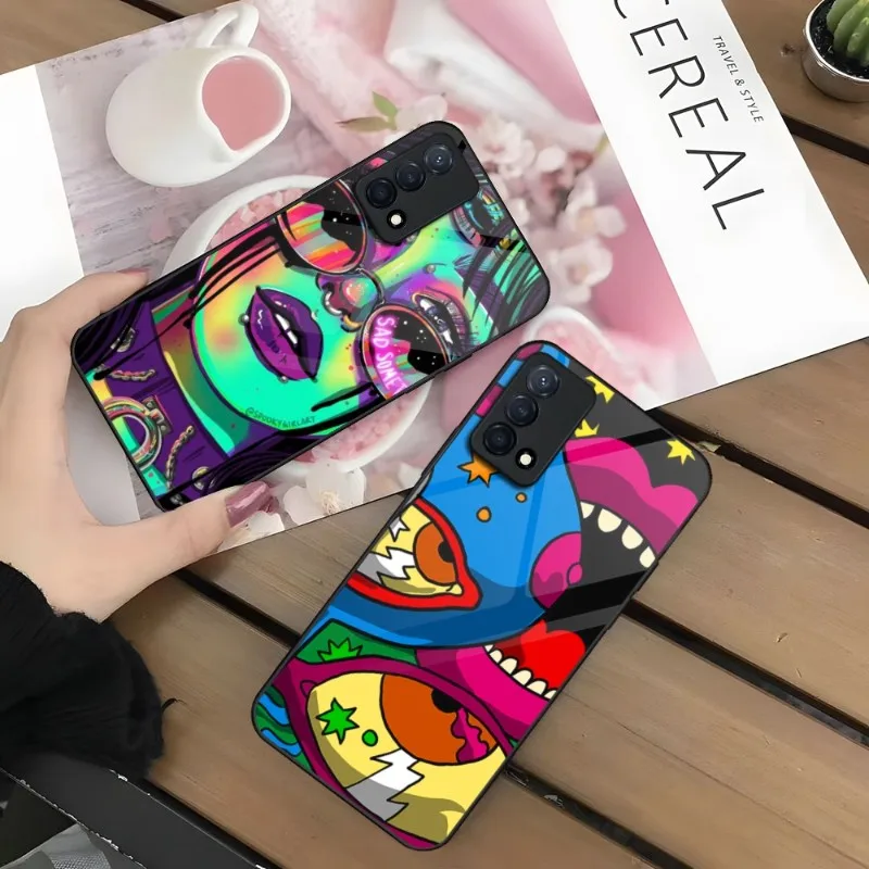 

Красочная задняя крышка для Oppo Find X3 X5 Pro Reno 7 6 A54 A57 A55 A15 A94 A93s A92s A95