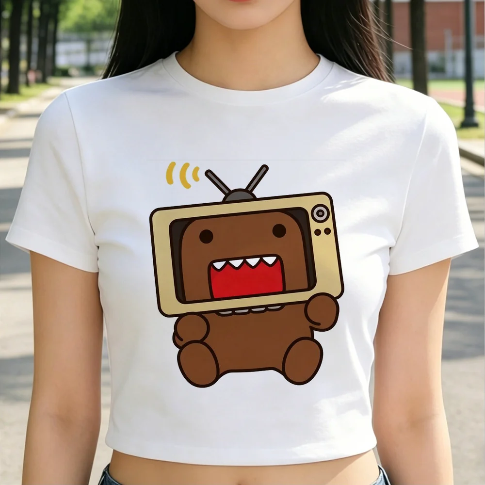 Фото Кроп-топ Domo Kun женский винтажный гяру альтернативный летний топ в стиле бэдди кутекор недорогой милый №2