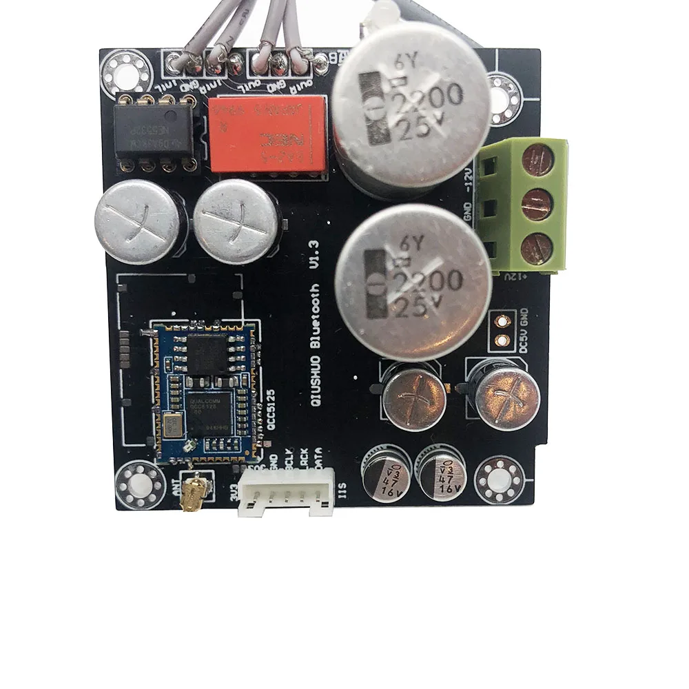 Беспроводной приемник QCC5125 Bluetooth 5 1 Плата декодера I2S ES9018K2M 32 бит/384 кГц аудиоцап |
