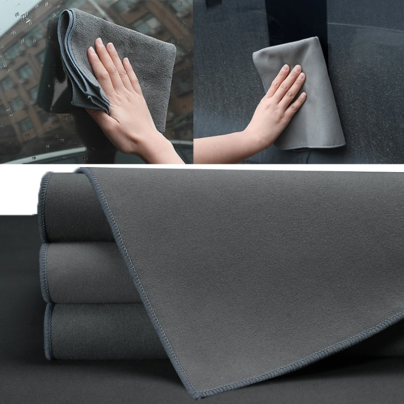 

Car Wash Towel Suede Absorb Water Wipe Rag Auto Wash Towel Car Cleaning Drying Cloth Hemming Car Care Cloth Detailing Brush
