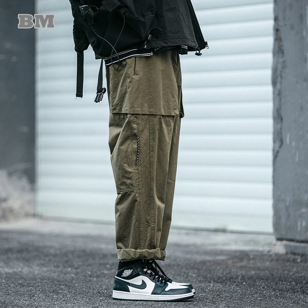 2022 американские весенне-осенние брюки-карго с большими карманами свободные