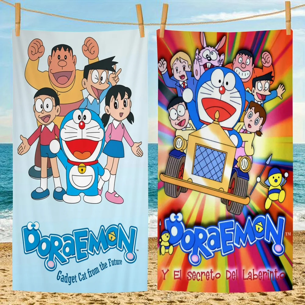 D-Doraemon Большие пляжные полотенца из микрофибры Быстросохнущее полотенце
