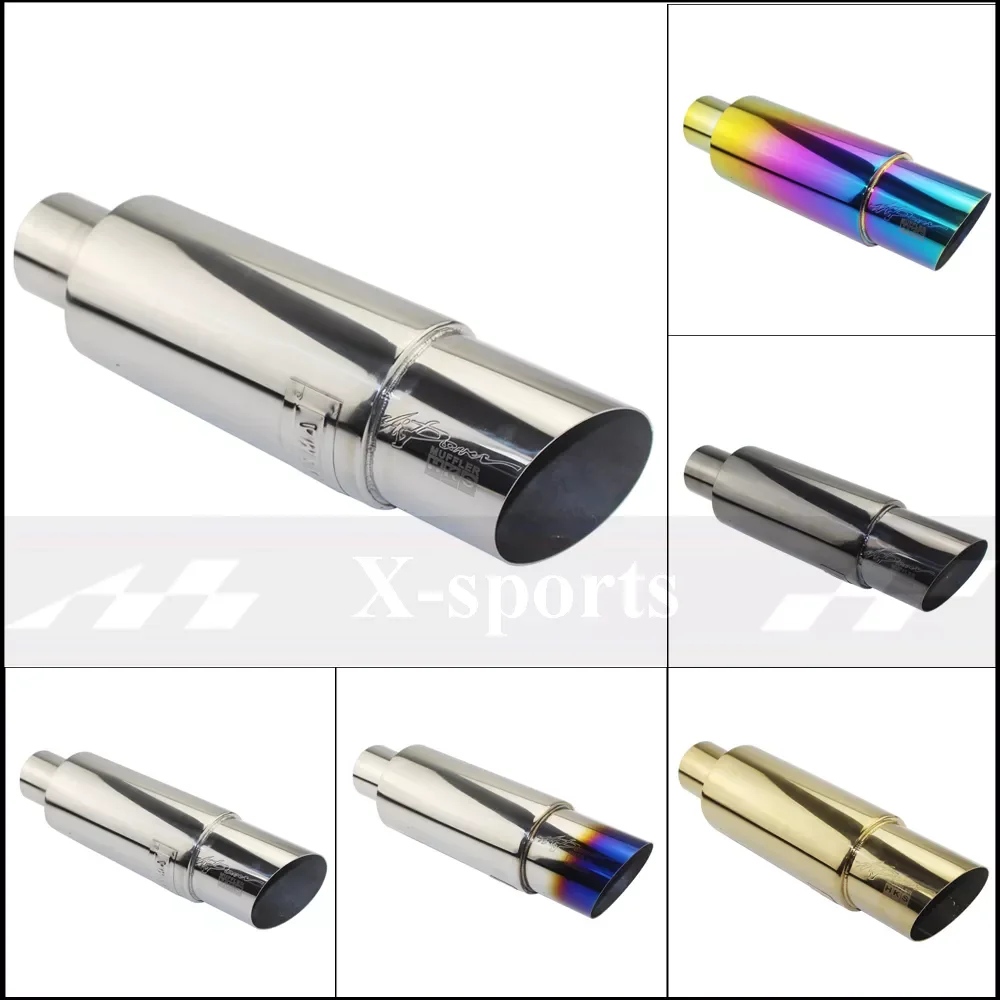 

Car Exhaust Pipe Muffler Tail Pipe High Quality Universal Stainless Steel 304 Length 370mm Interface 51 57 63mm Outlet 89mm