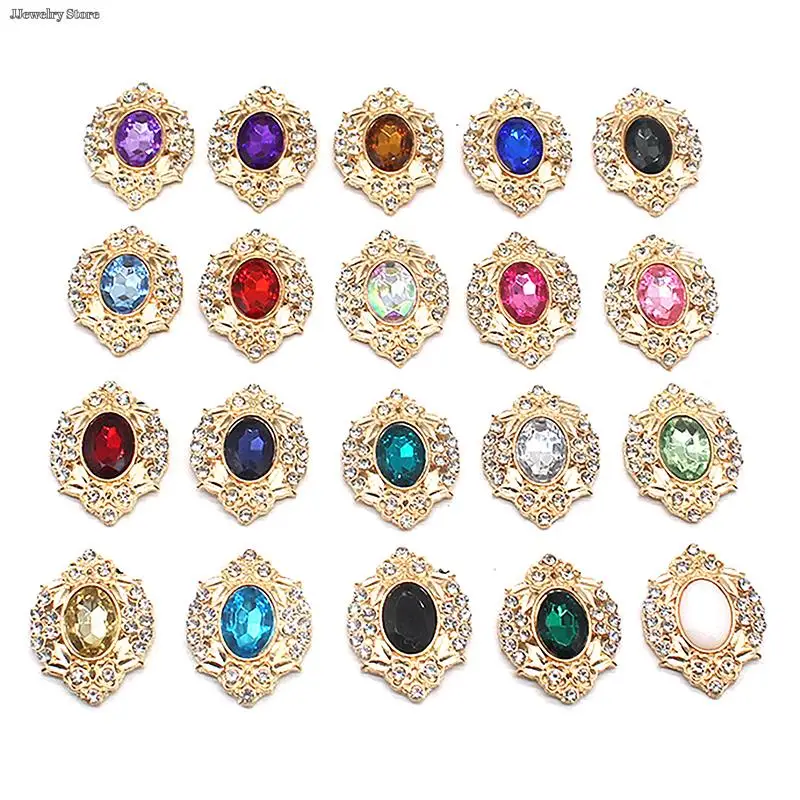 

Rhinestone Alloy Flat Bottom Button Decoration DIY Handmade Clothing Sewing Decoration Jewelry Button Accessories DIY Decoration