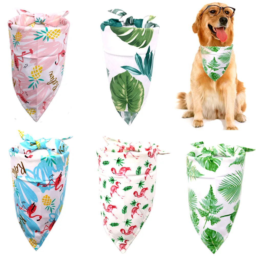 

Pet Bandanas Flamingo Tropical Style Cotton Washable Dog Bandana Scarf Dog Accessories for Summer Pet Supplies ошейник для собак