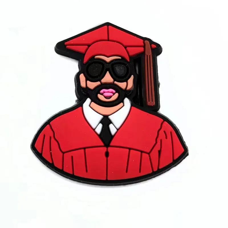 Cute 1pcs jibz DIY cartoon bad bunny croc shoe charms PVC Accessories fit clogs sandals Decorate buckle kid girls fans gifts