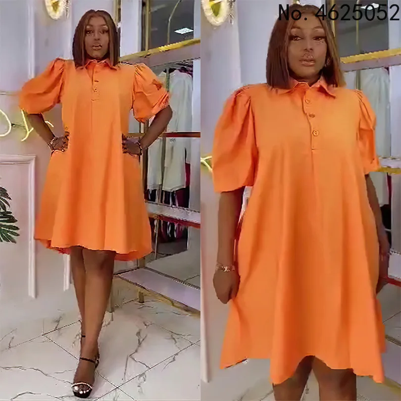 

Лето 2022 Новое поступление модное Африканское женское платье с коротким рукавом однотонное Африканское платье для женщин