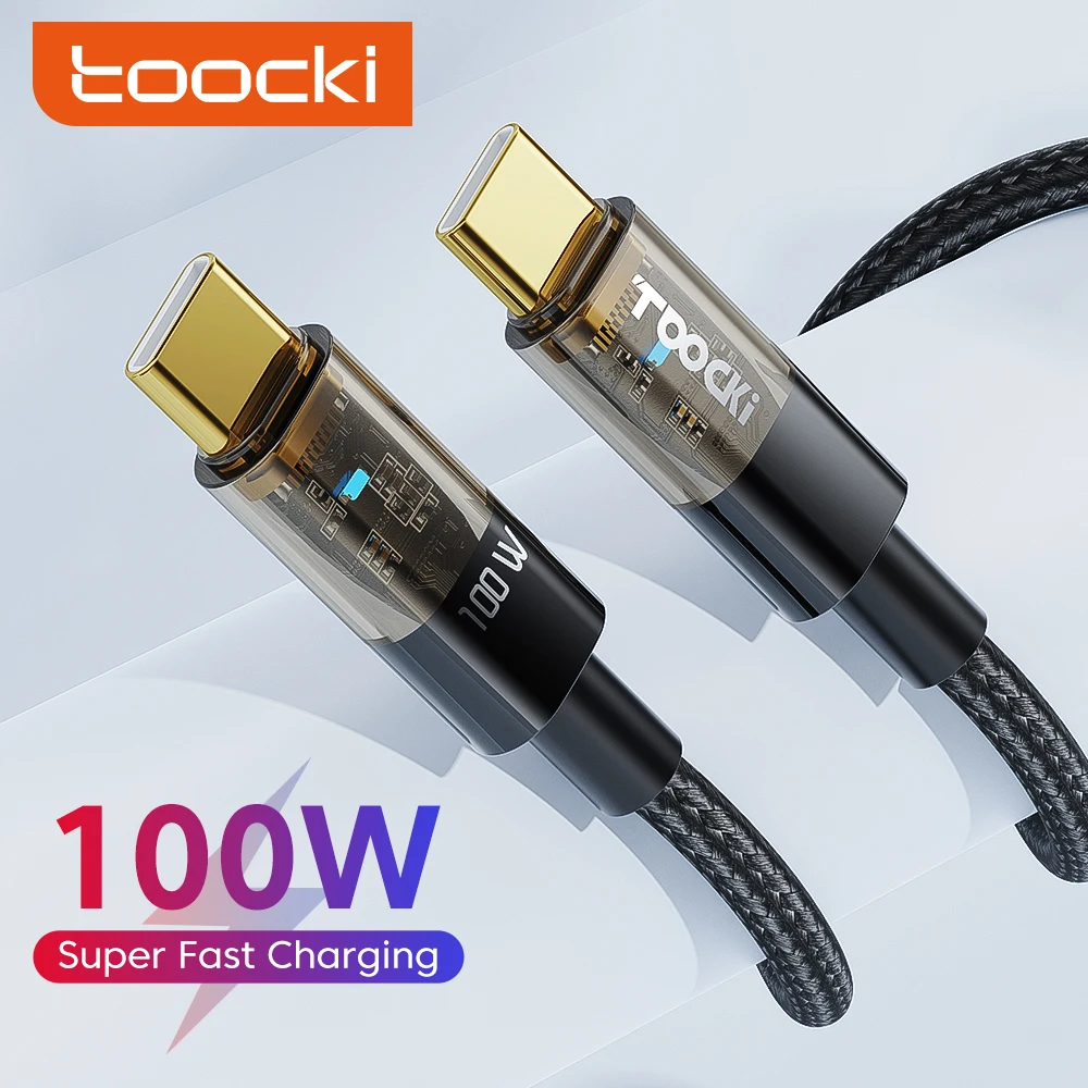 

Кабель зарядный Toocki с USB C на USB Type C, 6 А, 100 Вт