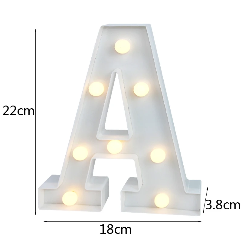 Декоративные буквы алфавита, дневные светильники, светящиеся лампы с номером, украшение для аккумулятора, украшение для детской спальни.