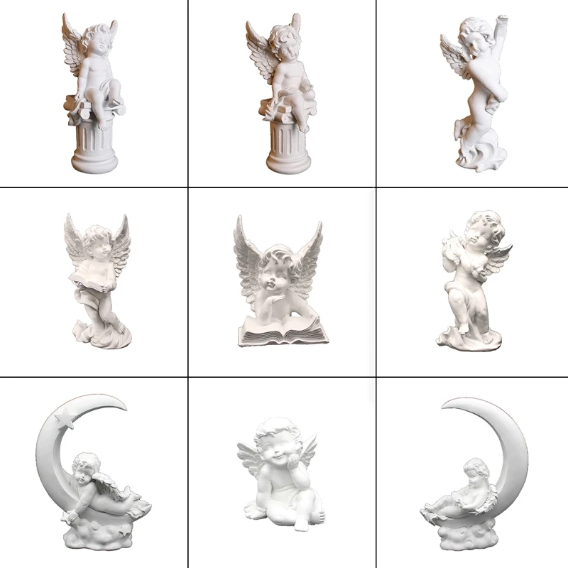 

Little Angel Decorative Statue Resin Figure Model Modern Art Sculpture Home Crafts Outdoor Garden Decor