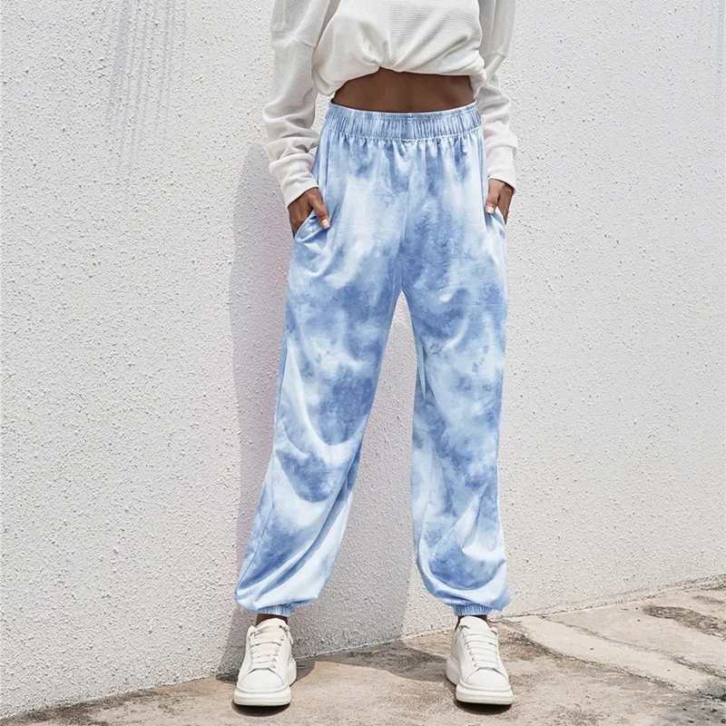 

Women's Tie Dye Sweatpants High Waisted Joggers Lightweight Baggy Workout Pants Pockets Lounge Trousers