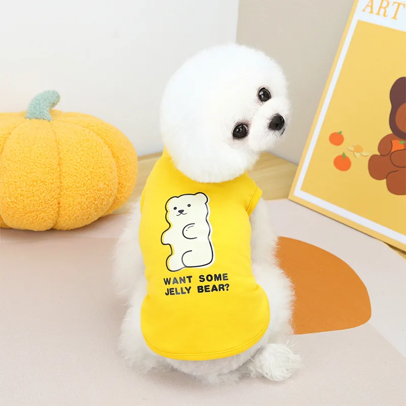 Новая одежда для домашних животных собак Желейная жилетка с медведем милая