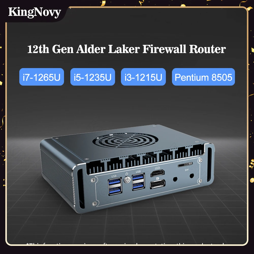 

12th Gen Alder Laker Firewall Router Core i7 i5 i3 1215U Pentium 8505 4x Intel i226 2.5G LAN Proxmox VMs Server Computer Mini PC