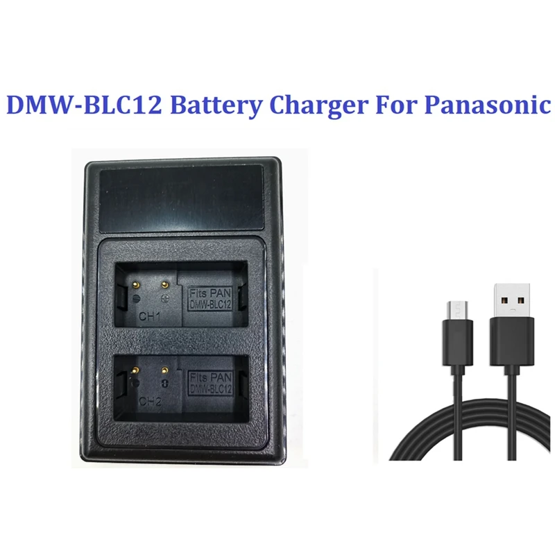 

Зарядное устройство DMW-BLC12 с двумя USB-портами для фотоаппарата Panasonic DMC-G5 DMC G7 DMC G85 DMC GX8 DMC FZ200 FZ1000