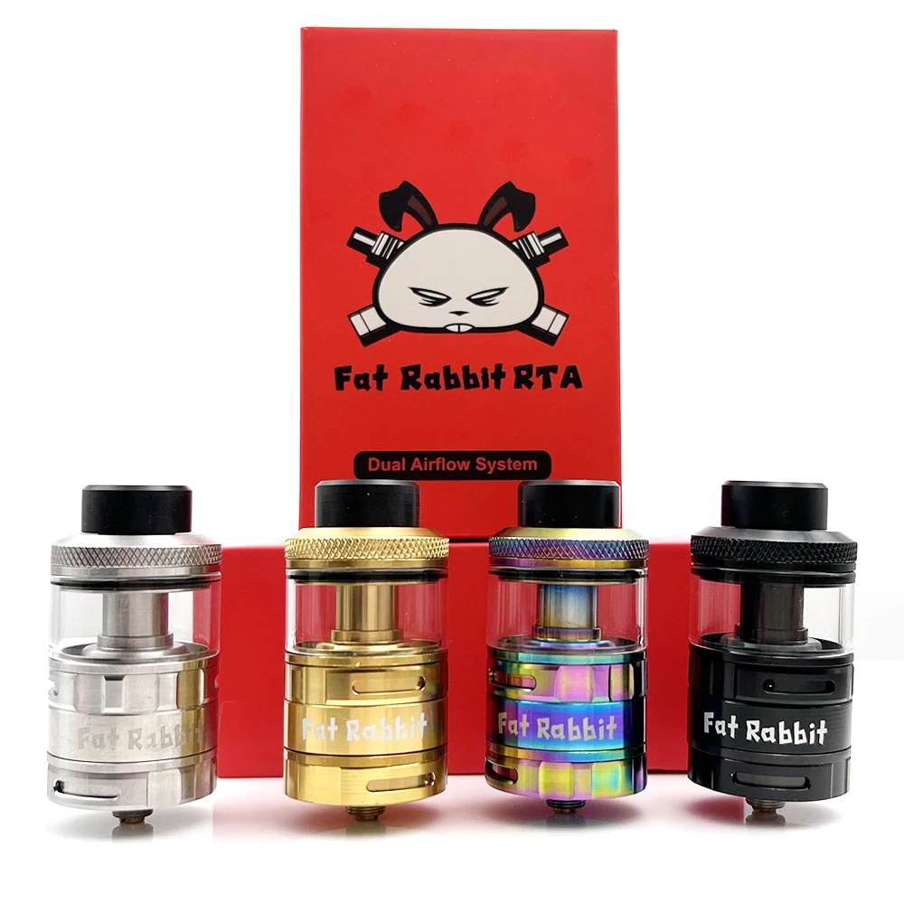 

Fat Rabbit RTA Rebuildable Tank 28mm 5.5ml With Dual Airflow System Single or Dual Coil Adapter Postless Building Deck Tank