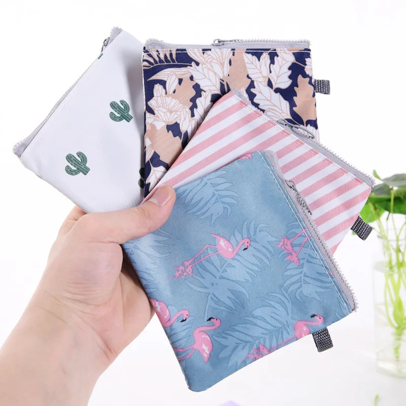 Women Lipstick Make Up Bags Cute Zipper Small Napkin Sanitary Pad Towel Pouches Storage Bags Cute Animal Printed Cosmetic Bag images - 6