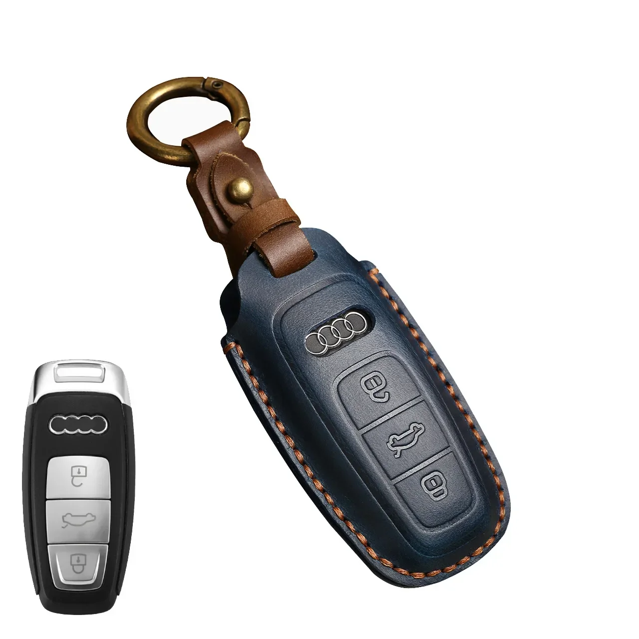 

Подходит для новых моделей Audi A4L кожаные модели Q5L, A7 чистая ручная работа A5 оболочка A6 чехол для автомобильного ключа мужские Ретро автомобильные аксессуары