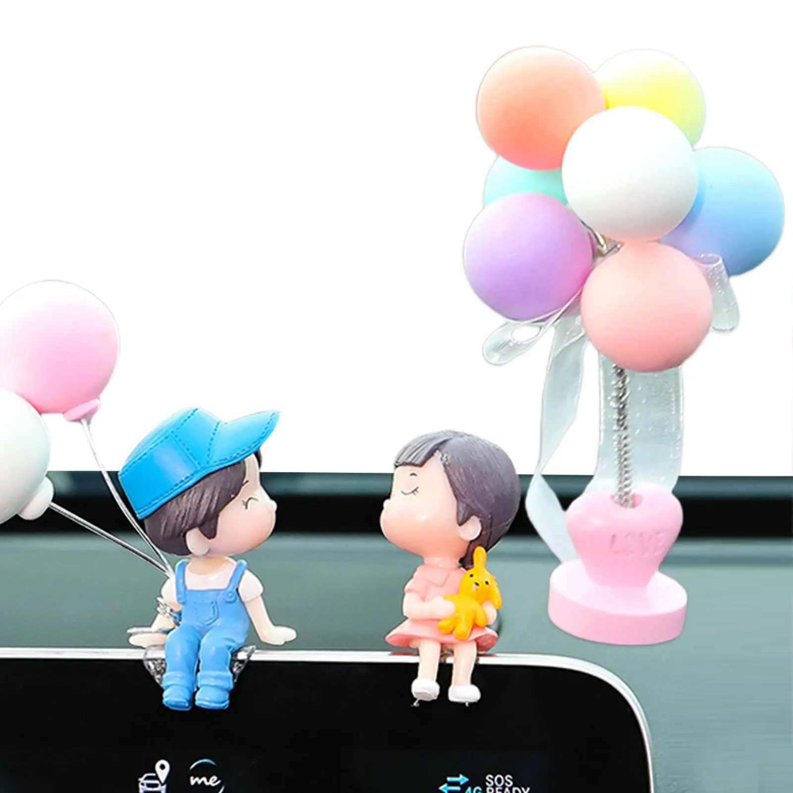 

Couple Cute Ornaments 2022 New Car Decoration Cute Cartoon Couples Cute Cartoon Couples Action Figure Figurines Balloon Ornament