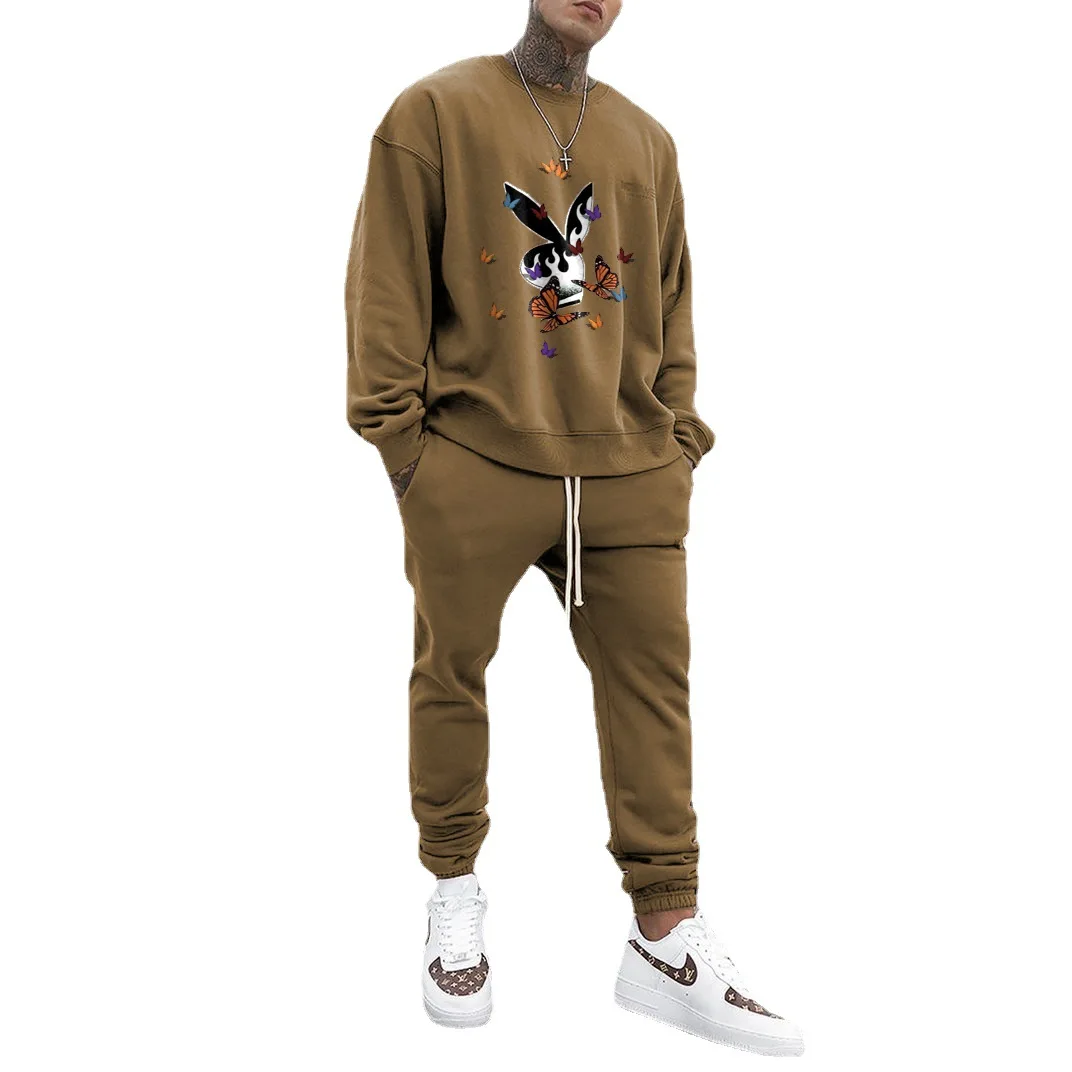 Men Sets Autumn Men's Long Sleeve Two-piece Set Printed Loose Casual Long Pants Men's Suit Mens Fashion Clothing Trends
