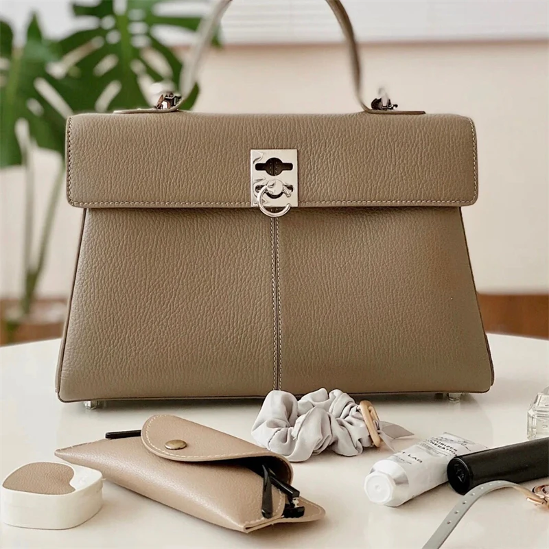 

2023 niche new CAFUNE women's bag Stance Bag classic vintage cowhide briefcase shoulder cross-body tote