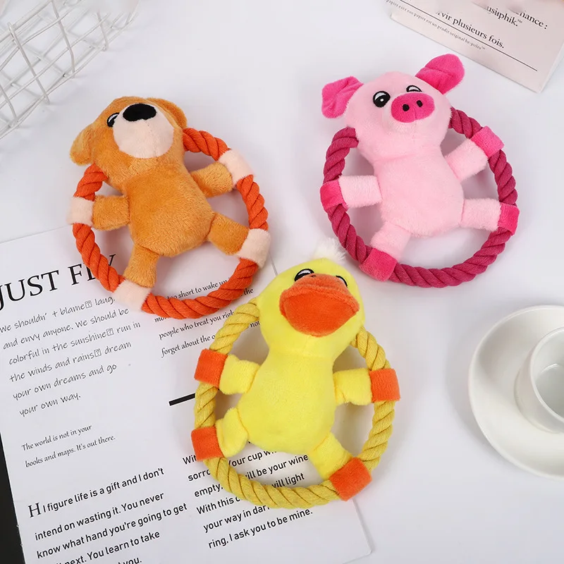 

Plush Interactive Dog Toys For Small Large Dogs Safety Plush Flying Discs For Bite Training Pet Product Supplier