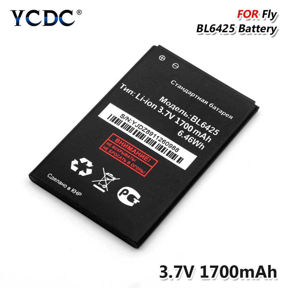 

1700mAh Phone Battery BL6425 BL 6425 BL-6425 For Smart Mobile Phone Rechargeable Battery FLY Nimbus 8 11 14 15 Replacement
