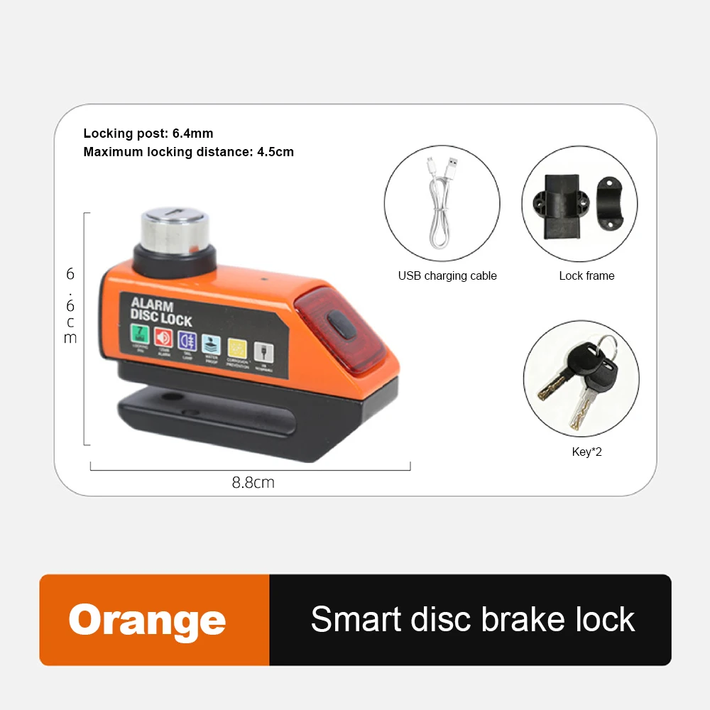 

Мотоциклетная сигнализация, замок дискового тормоза, 120 дБ, громкая противоугонная сигнализация, безопасность, мото колесо, диск, замок, водонепроницаемый мотоциклетный дисковый замок