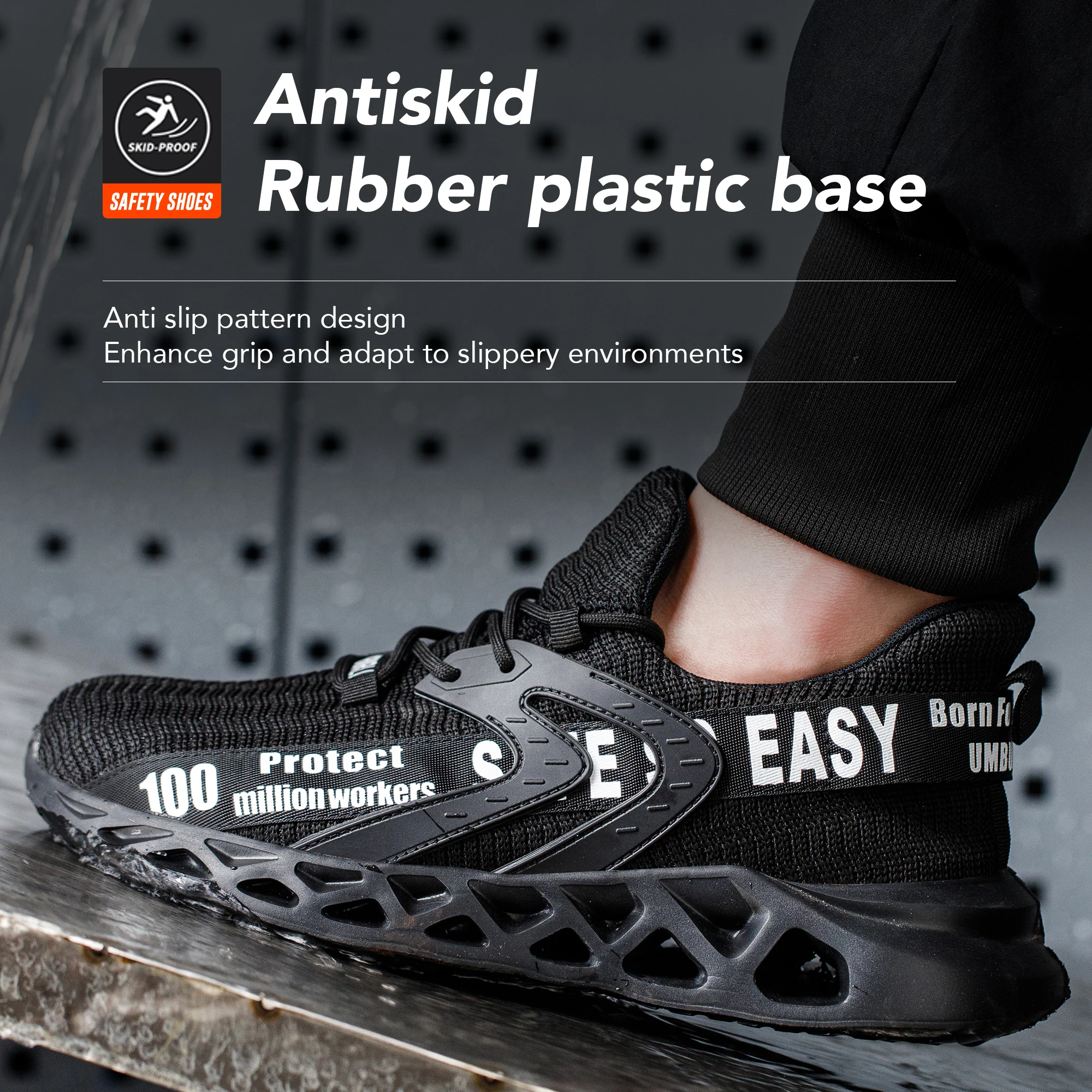 Мужская Легкая Защитная Рабочая Обувь Дышащая Из Микрофибры Против