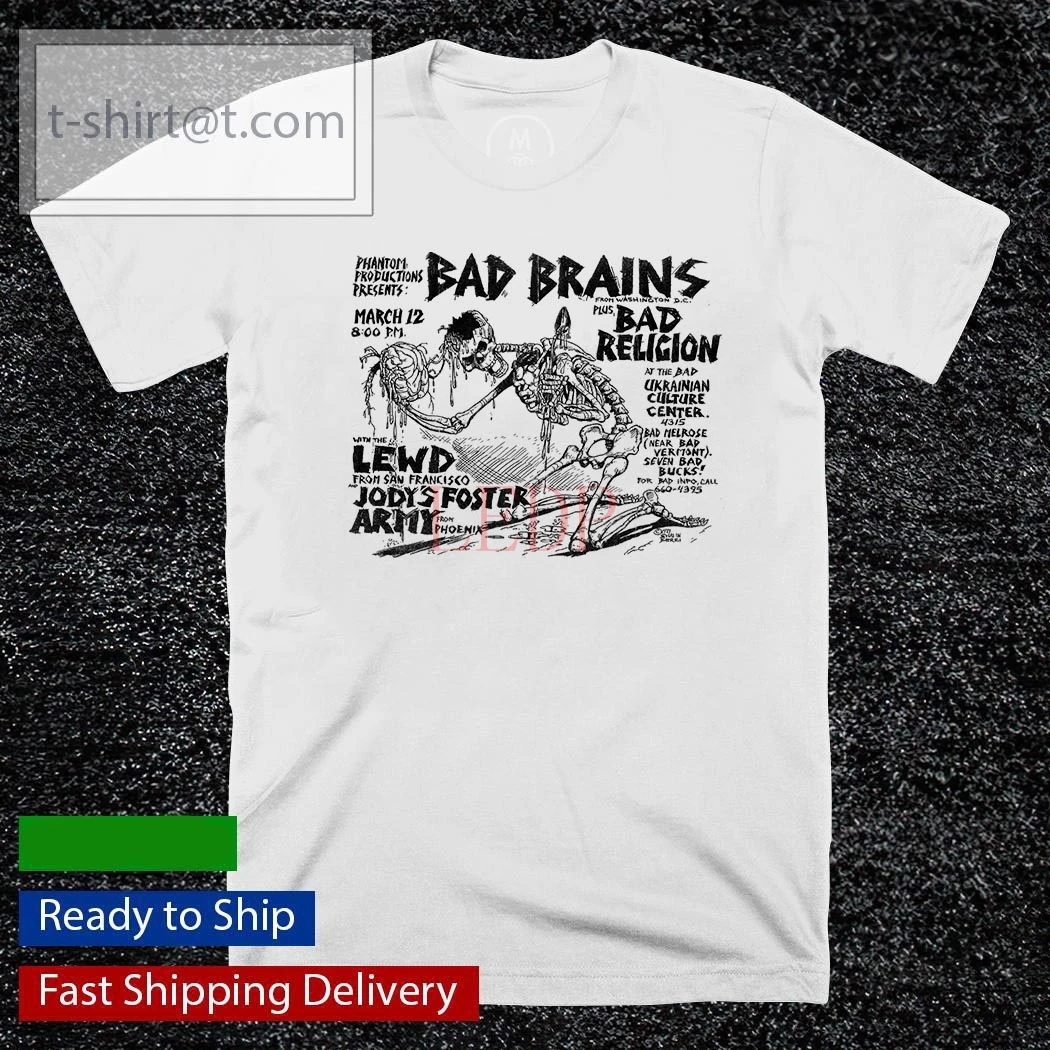 

Bad Brains Skeleton Poster T Shirt Hardcore Punk Music Religion