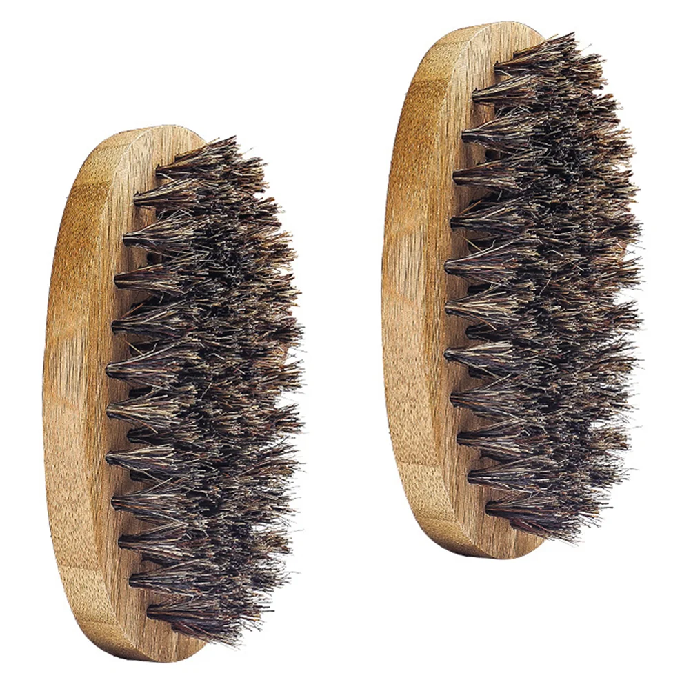 

2pcs Beard Brush Boar Mustache Brush Male Care Grooming Brushes