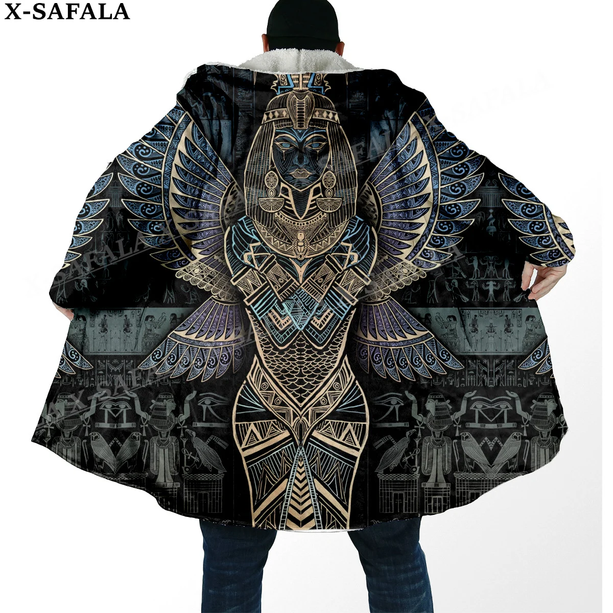 Мужской плащ с капюшоном HULINHJALMUR FENRIR'S гнев толстый теплый ветрозащитное