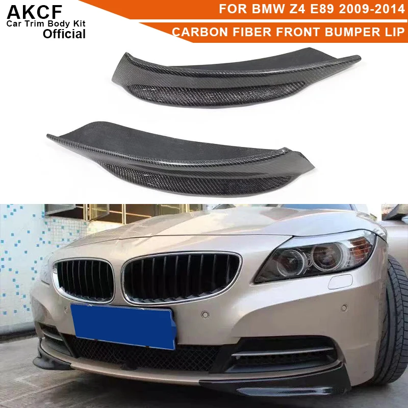 

2Pcs Carbon Fiber Front Bumper Protector for BMW Z4 E89 2009-2014 Front Bumper Lip Fin Splitter Spoiler Canard Body Kit