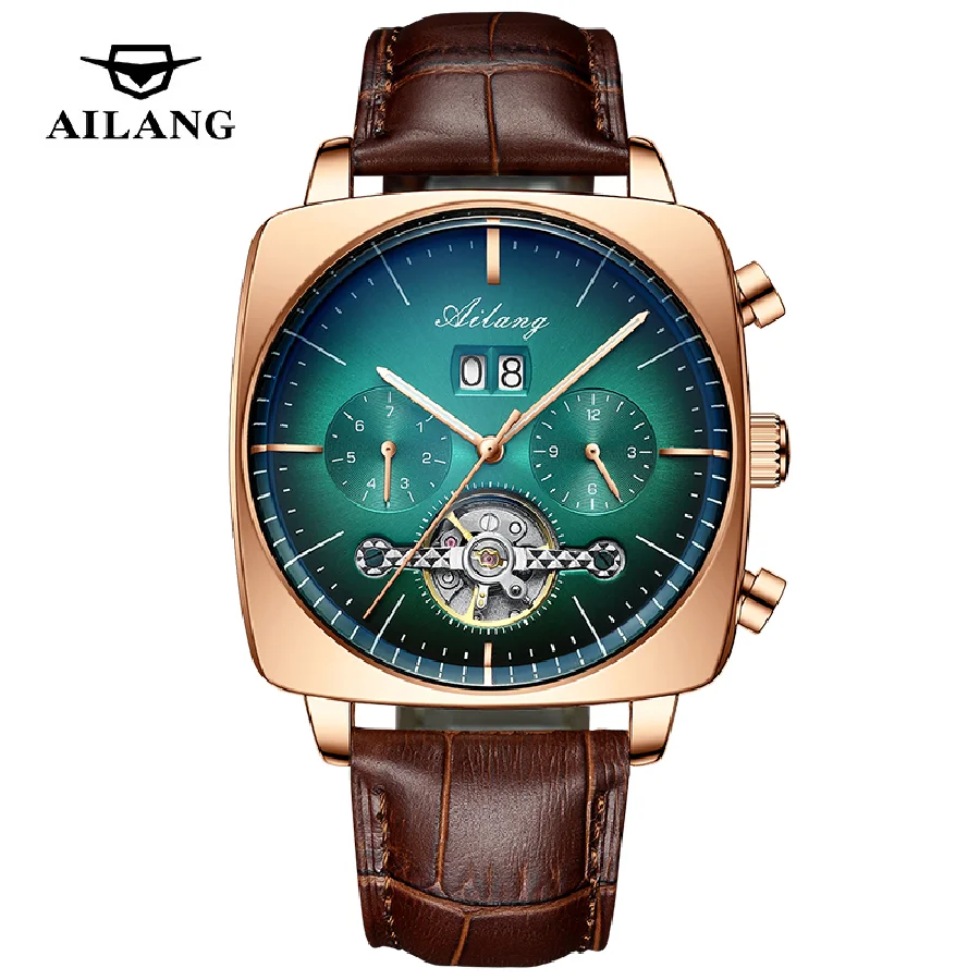 

AILANG Fashion Mechanical Watches Square Big Dial Waterproof Men's Top Brand Tourbillon Automatic Watch Relogio Masculino 8622