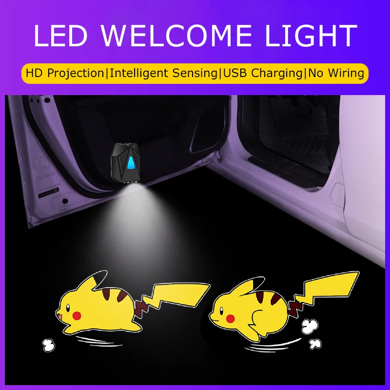 

Car Modeling LED Wireless Projector Light USB Charge Anime Welcome Lamp For Motorcycles Bikes Best Gifts Child Couple Friend
