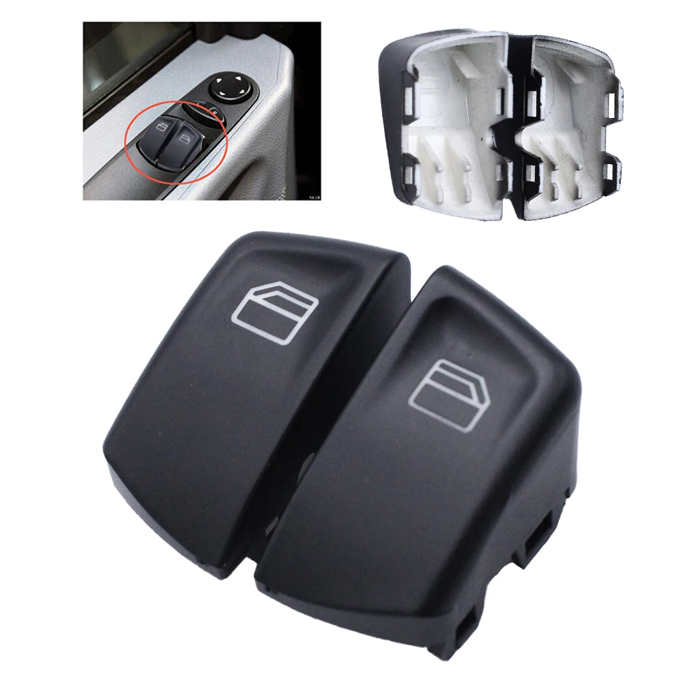 

Brand New Lifter Switch Cover Parts Glass Lifter Switch 807624374022 ABS Accessories Black Button For Mercedes Vito/Viano W639