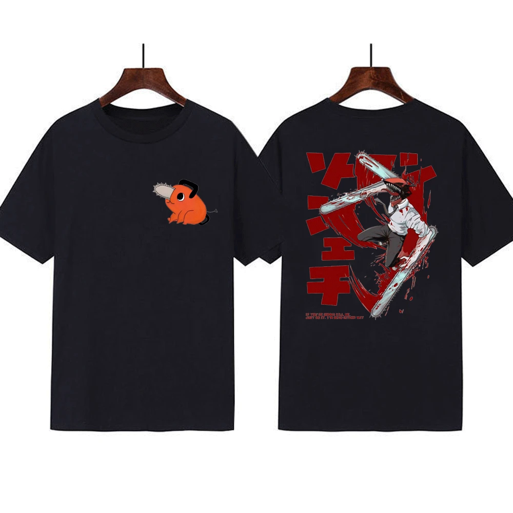 

Japanese Anime Chainsaw Man T-shirts Manga Graphic Print T Shirt Y2k Clothes Funny Cartoon Harajuku Short Sleeves Tee Shirt Mens