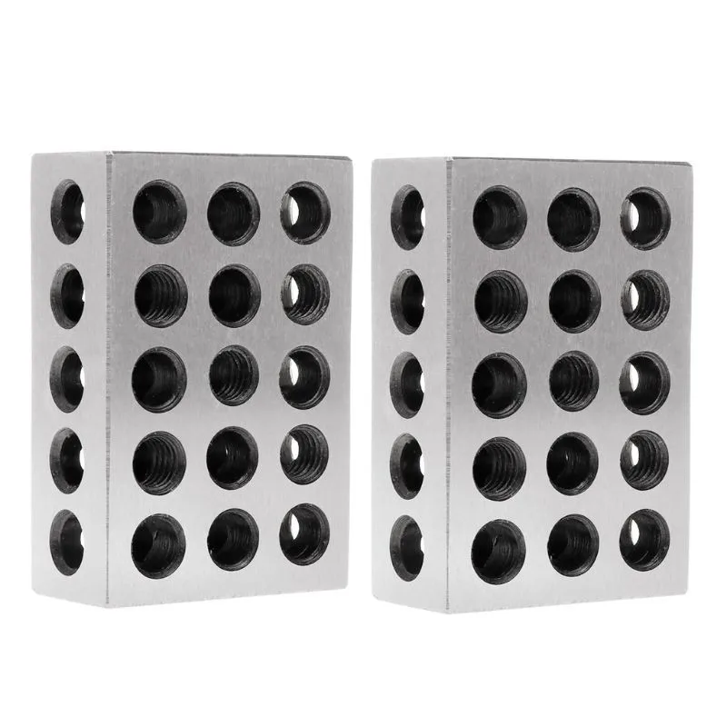 

2 Parallel Spacers Vise Flat Contour Block 0.0003 Vise Parallel Plate With 23 Holes For Machine Tools 2.5 X 5 X 7.5 Cm