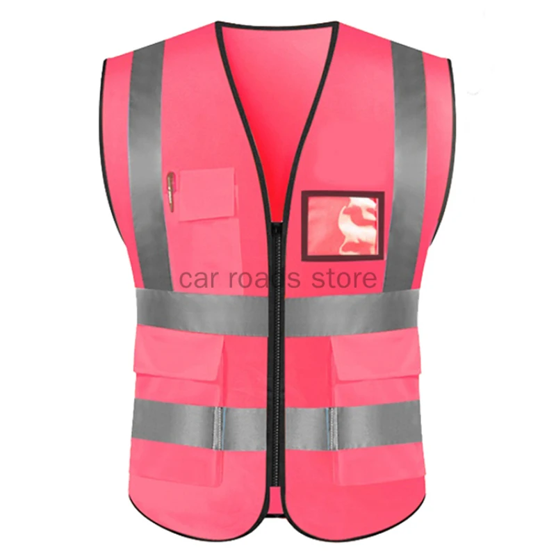 Custom High Visibility Unisex Reflective Vest Two Tone Security Officer Safety Vest Fire Design Workwear enlarge