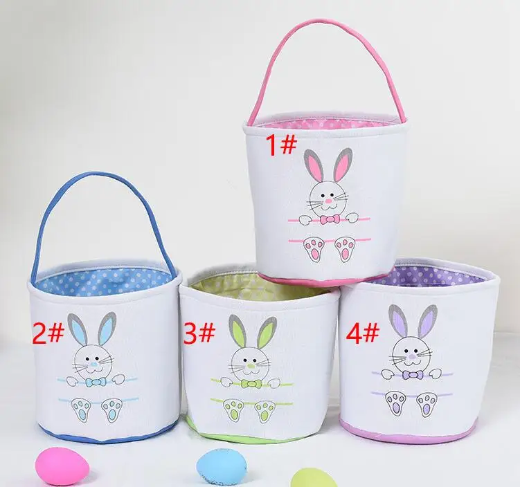 

Creative DIY Bunny Bucket Easter Cartoon Printed Bunny Basket Storage Bag