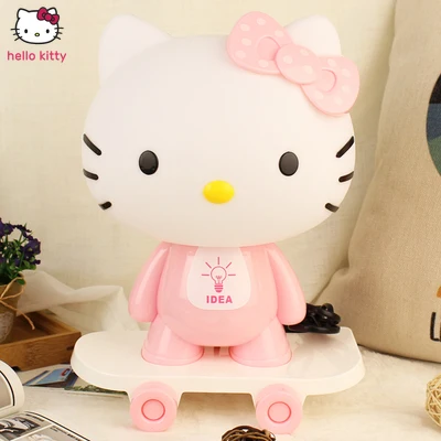 Takara Tomy Cute Children's Room Table Lamp Hello Kitty Small Night Lamp Plug-in Bedroom Bedside Lamp
