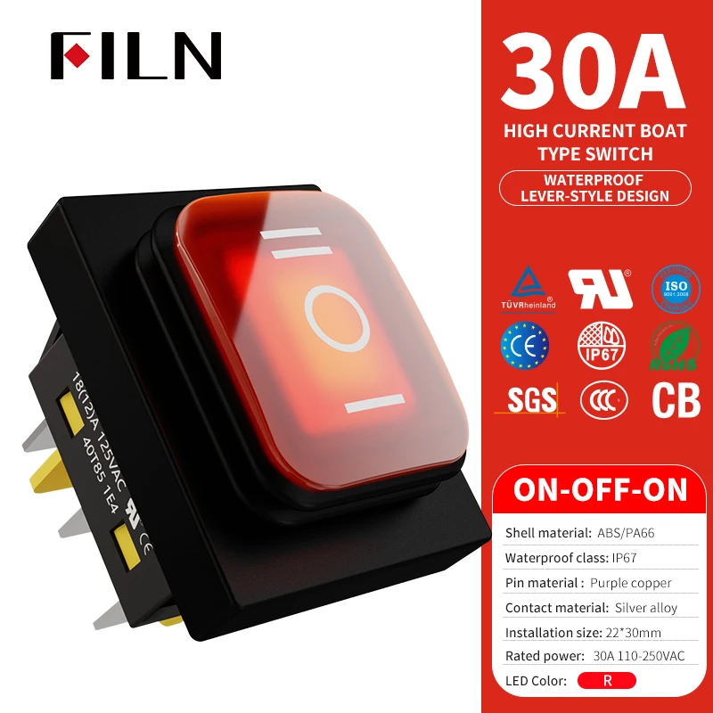 

FILN герметичный водонепроницаемый кулисный переключатель 30A