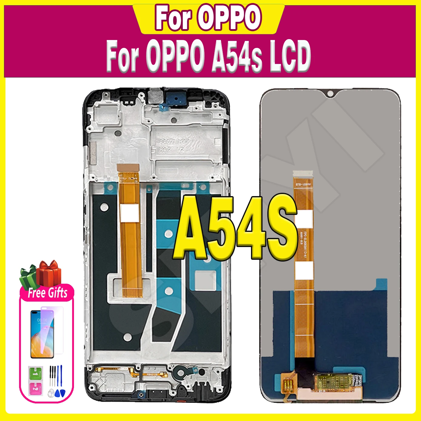 

100% протестированный 6,52 "Оригинальный ЖК-дисплей для Oppo A54s, ЖК-дисплей, дигитайзер, запасные части A54S CPH2273, замена с рамкой в сборе