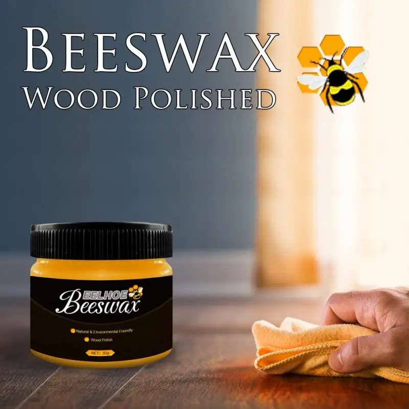 

1pc Solid Organic Natural Pure Beewax Wood Wax Polished Waterproof Furniture Cleaning Care Maintenance Beeswax Household Cleaner