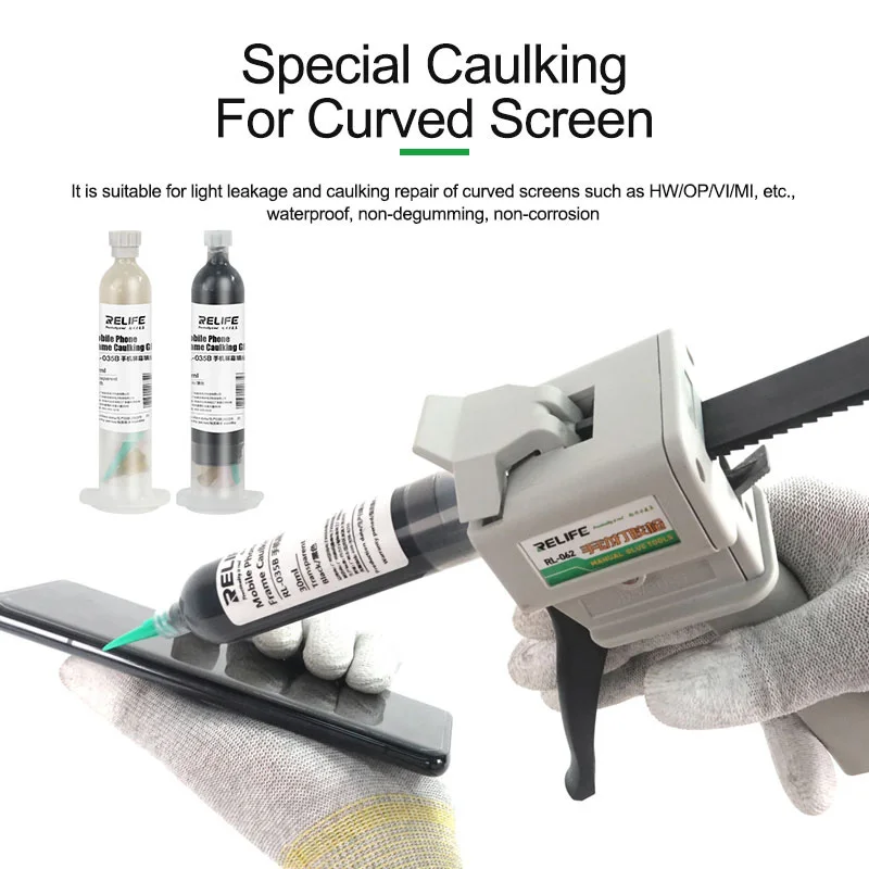 

RL-035B Universal Mobile Phone Screen Caulking Glue Repair Mobile Phone Curved Screen Back Cover Border Glue For Android iPhone