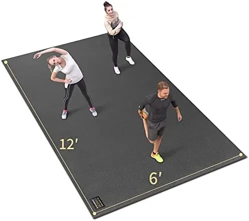 

Extra Large Exercise Mat 12'x6'x7mm, Ultra Durable Workout Mats for Home Gym Flooring, Shoe-Friendly Non-Slip Cardio Mat