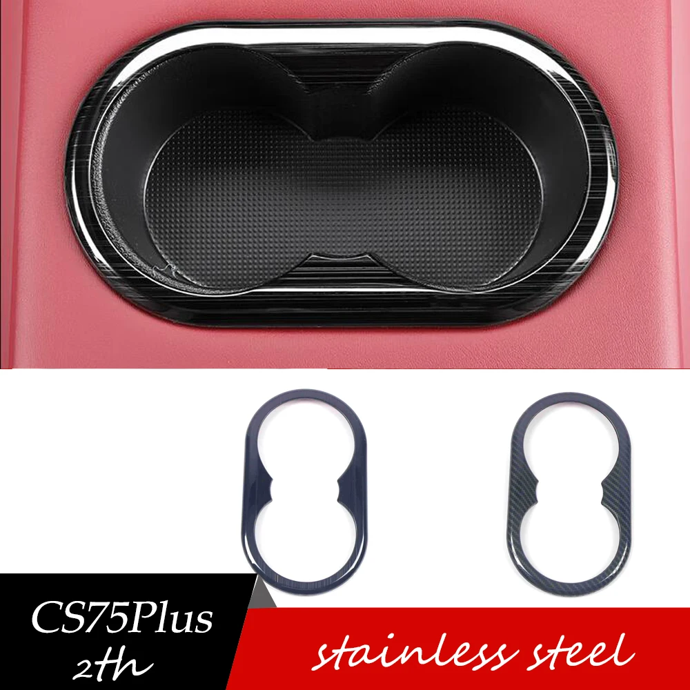 

For Changan CS75Plus 2th CS75 Plus 2022 2023 Stainless Car Rear water cup frame Decoration Panel Sticker Cover Trim Accessories