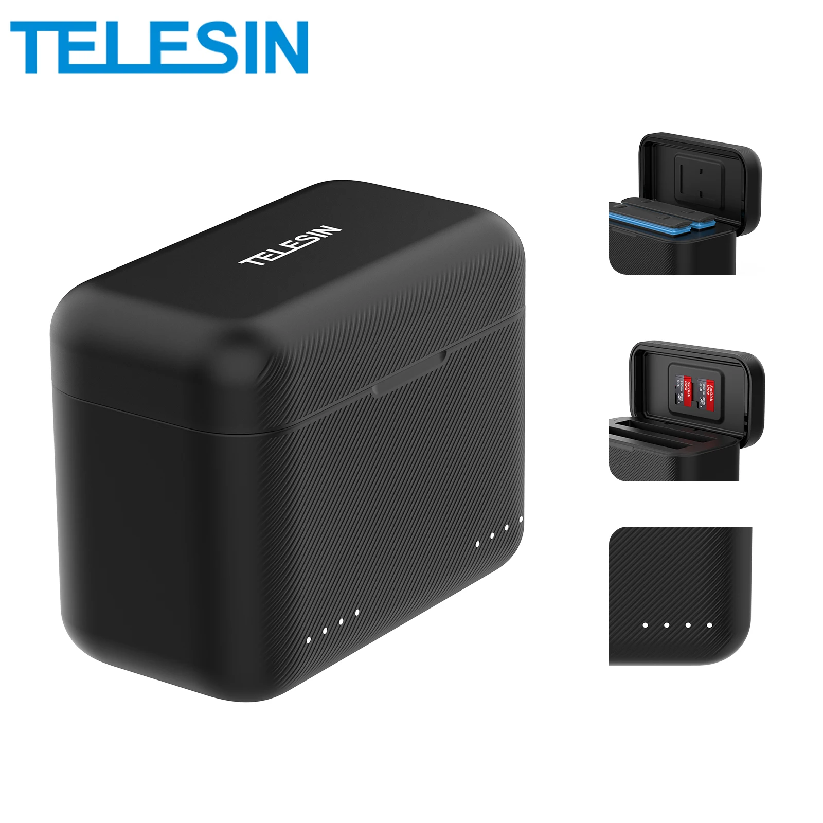 Портативное зарядное устройство TELESIN для Insta360 X3 X4 аккумулятор с 2 слотами TF-карта