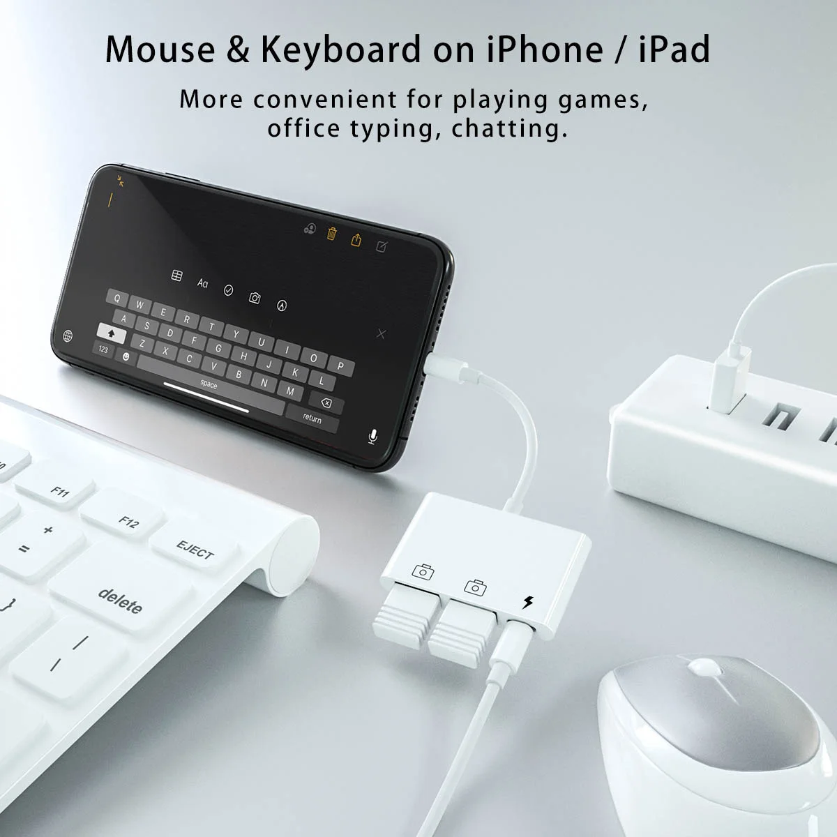 Lightning iPhone to USB3 OTG Camera Adapter/Cable Cord with Charging Lightning iPad to SD/TF Card Reader Support 3.5mm Aux Audio