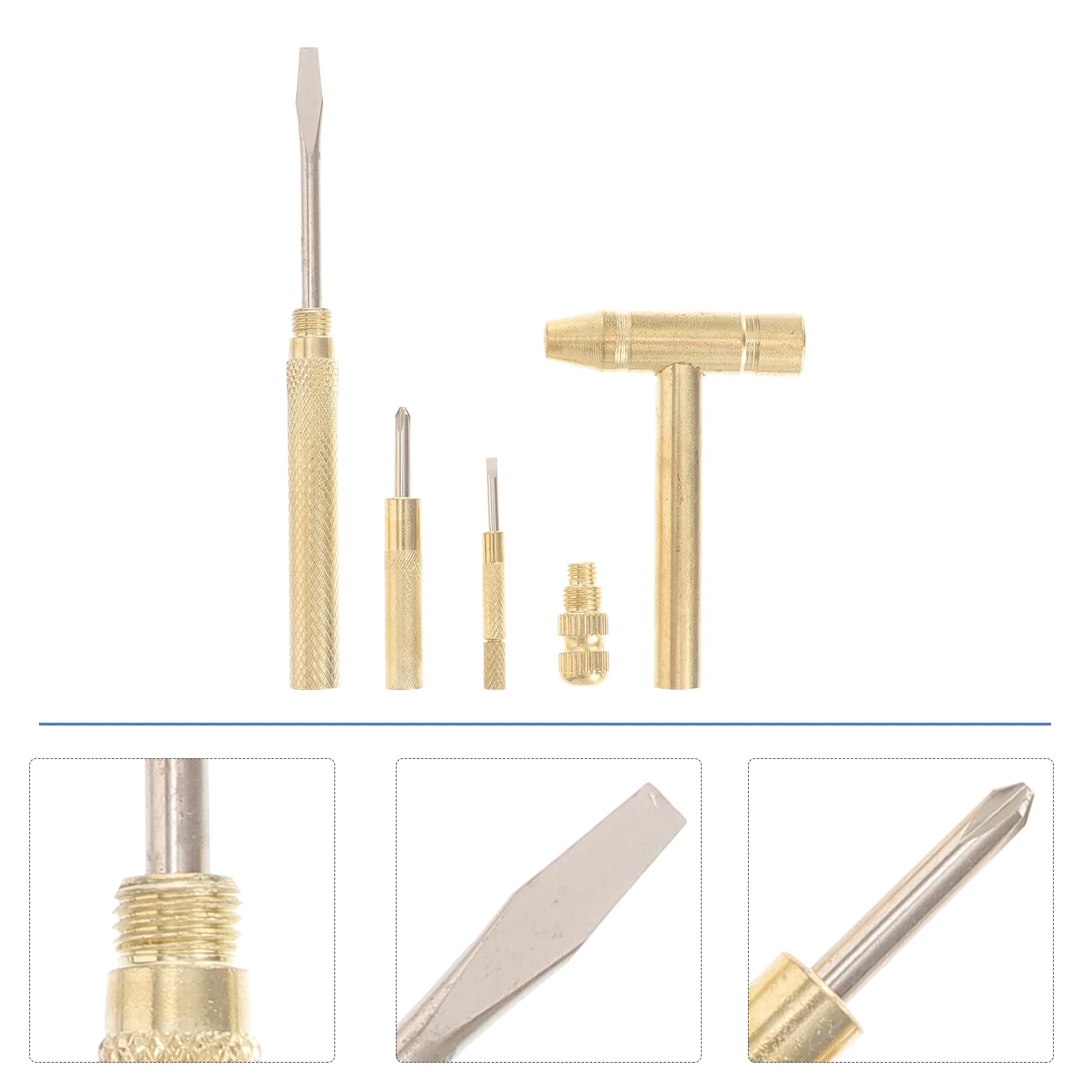 

6 in 1 Multi-functional Mini Hammer Screwdriver Tool (Golden)
