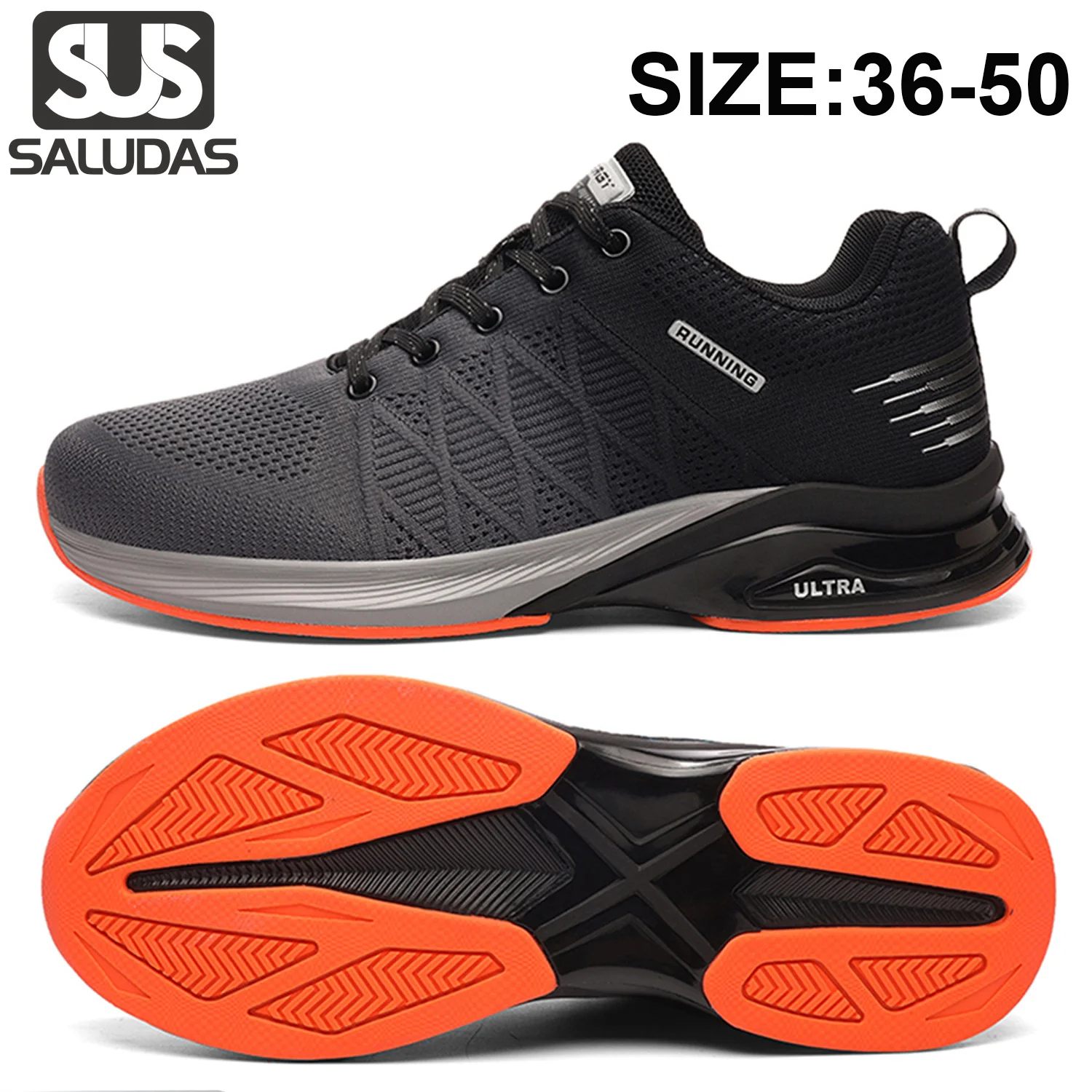 SALUDAS Men's Trail Running Big Size Lightweight Trekking Sneakers Outdoor Jogging Tennis Shoes Women Hiking Sneakers